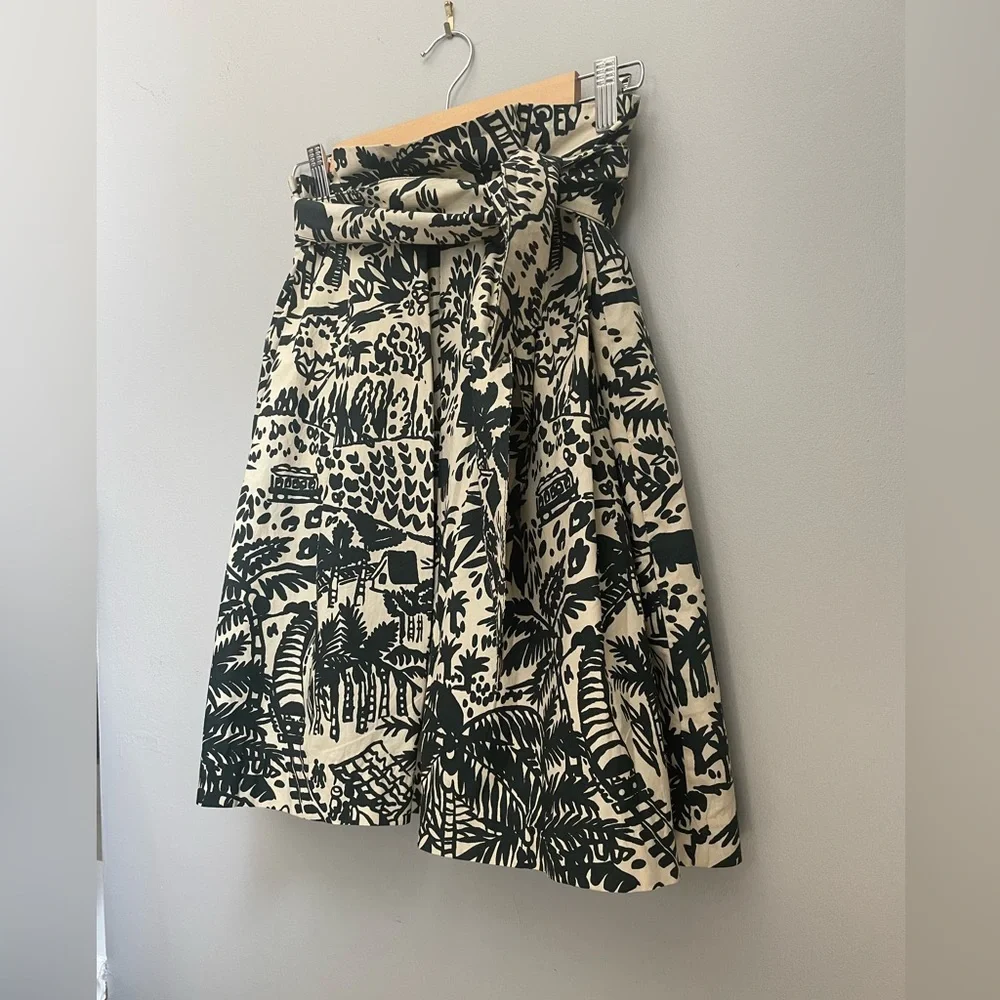 ❤️SOLD Corey Lynn Carter Anthropologie Tropical Vacation Painterly Cotton Skirt - Picture 4 of 15